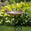 Pure Copper Bird Bath With Two Copper Birds And Tree Multipronged Garden Pole -Outdoor Garden Care Shop 3 4 crop 8613379 01v pure copper bird bath with two copper birds and tree multipronged garden pole