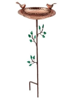 Pure Copper Bird Bath With Two Copper Birds And Tree Multipronged Garden Pole 12 Pure Copper Bird Bath With Two Copper Birds And Tree Multipronged Garden Pole -Outdoor Garden Care Shop 3 4 crop 8613379 04v