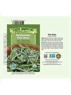 Rattlesnake Pole Bean Organic Seeds 5 Rattlesnake Pole Bean Organic Seeds -Outdoor Garden Care Shop 3 4 crop 8613650 01V 3 4