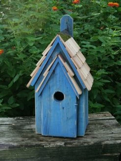 Heartwood Bluebird Manor Bird House 7 Heartwood Bluebird Manor Bird House -Outdoor Garden Care Shop 8591068bl 03v 1 heartwood bluebird manor bird house blue