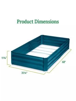 Demeter Corrugated Metal Raised Bed, 34" X 68" -Outdoor Garden Care Shop 8594183 dims GSC