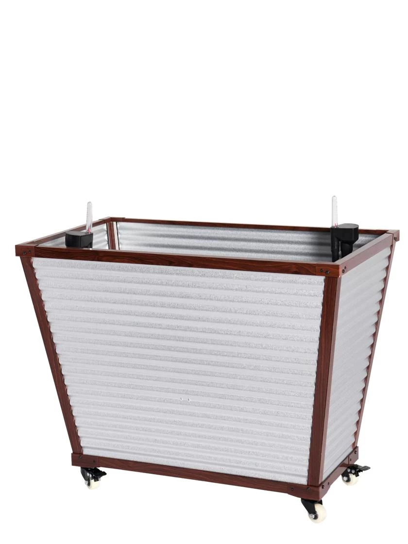 Tall Galvanized Self-Watering Trough Planter 3 Tall Galvanized Self-Watering Trough Planter