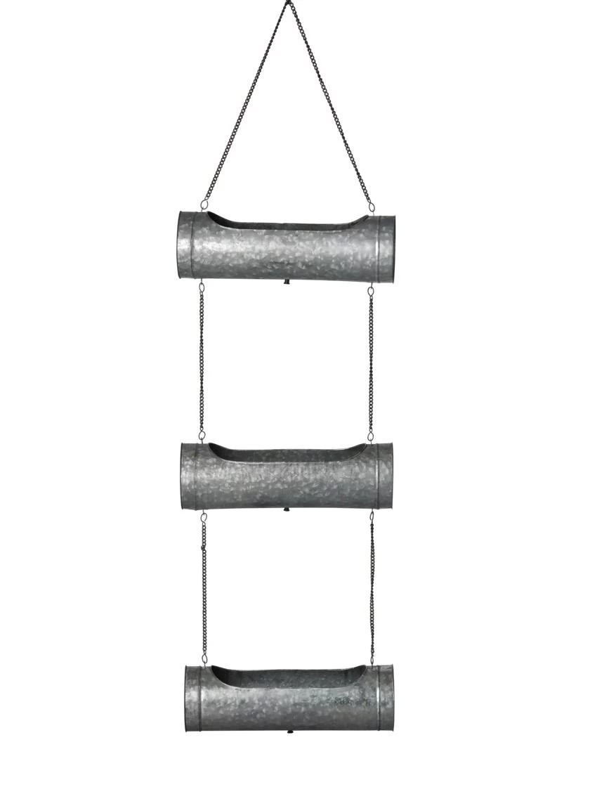 Galvanized Hanging Triple Planter 8 Galvanized Hanging Triple Planter - Image 6