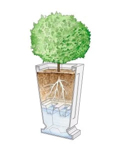 Kensington Self-Watering Tall Patio Planter, 25" -Outdoor Garden Care Shop 8598549 0001 art tif