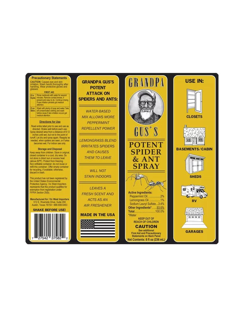 Grandpa Gus's Spider And Ant Repellent Spray 4 Grandpa Gus's Spider And Ant Repellent Spray - Image 2