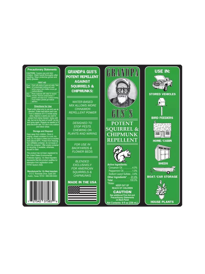Grandpa Gus's Squirrel And Chipmunk Repellent Spray 4 Grandpa Gus's Squirrel And Chipmunk Repellent Spray - Image 2