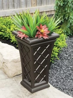 Carolina Self-Watering Tall Planter, 28" -Outdoor Garden Care Shop 8598645 03V tif