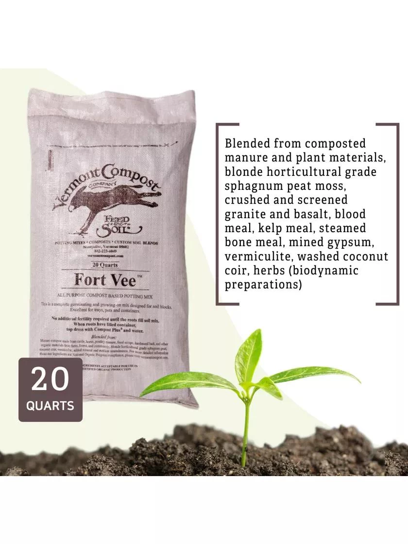 Vermont Compost Company Fort Vee™ Potting Mix, 20 Quarts 5 Vermont Compost Company Fort Vee™ Potting Mix, 20 Quarts - Image 3