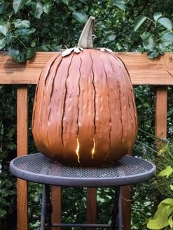 Desert Steel Pumpkin Luminary, Tall 16 Desert Steel Pumpkin Luminary, Tall -Outdoor Garden Care Shop 8599559 01v desert steel pumpkin luminary tall orange