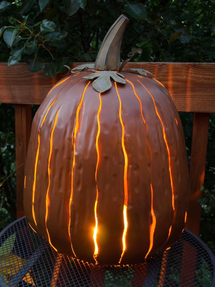 Desert Steel Pumpkin Luminary, Tall 3 Desert Steel Pumpkin Luminary, Tall