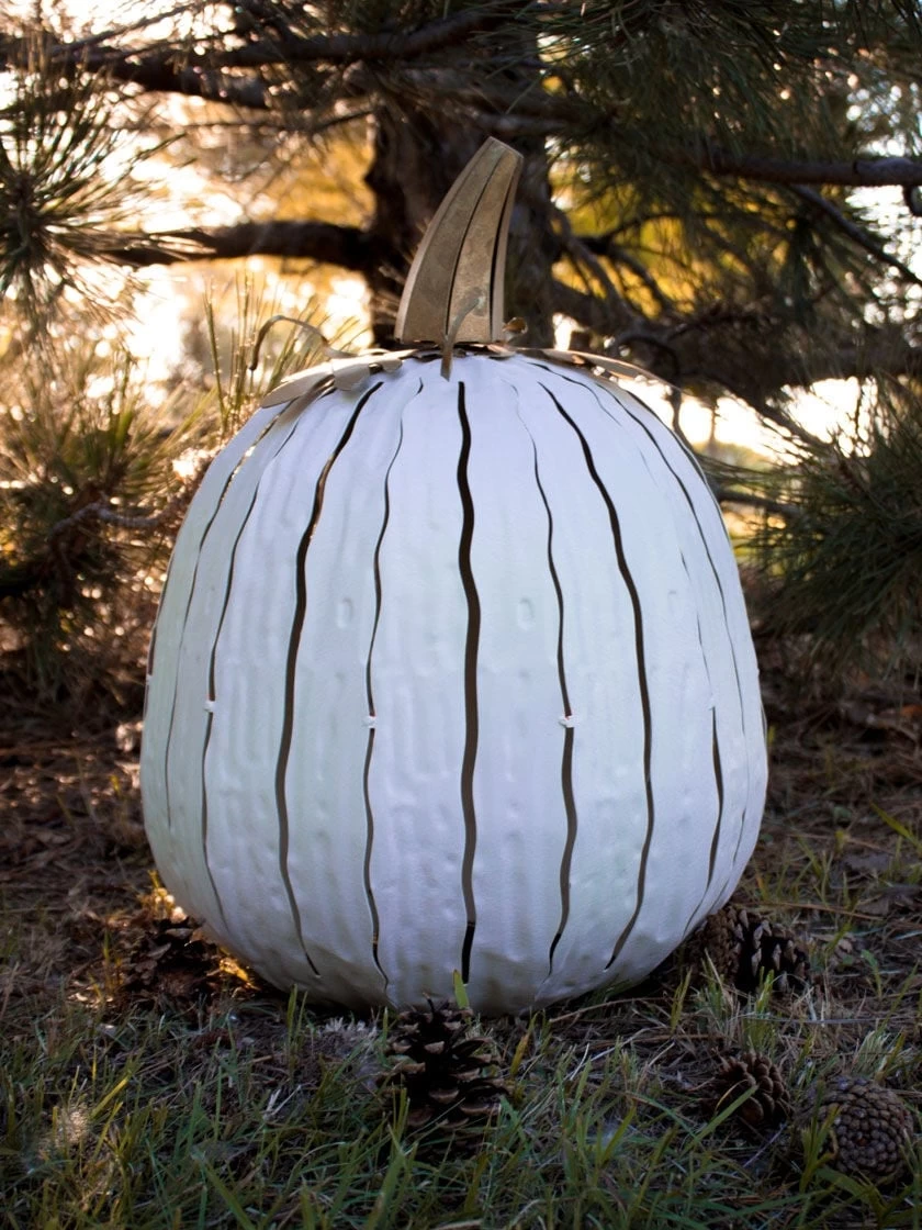 Desert Steel Pumpkin Luminary, Tall 4 Desert Steel Pumpkin Luminary, Tall - Image 2