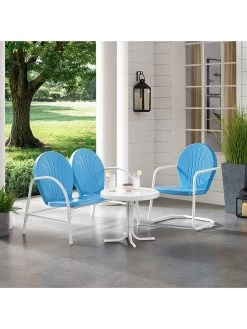 Crosley Griffith Loveseat, Chair & Side Table Outdoor Seating Set
