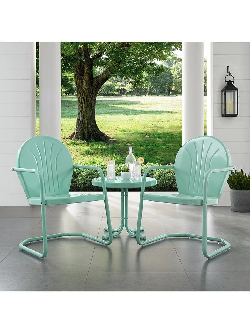 Crosley Griffith Two Chairs & Side Table Outdoor Seating Set 3 Crosley Griffith Two Chairs & Side Table Outdoor Seating Set