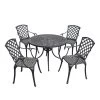 Crosley Sedona Five-Piece Outdoor Dining Set With High Back Armchairs -Outdoor Garden Care Shop 8599665 02v crosley sedona five piece outdoor dining set with high back arm chairs 42 inch black