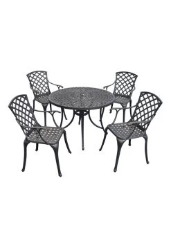 Crosley Sedona Five-Piece Outdoor Dining Set With High Back Armchairs