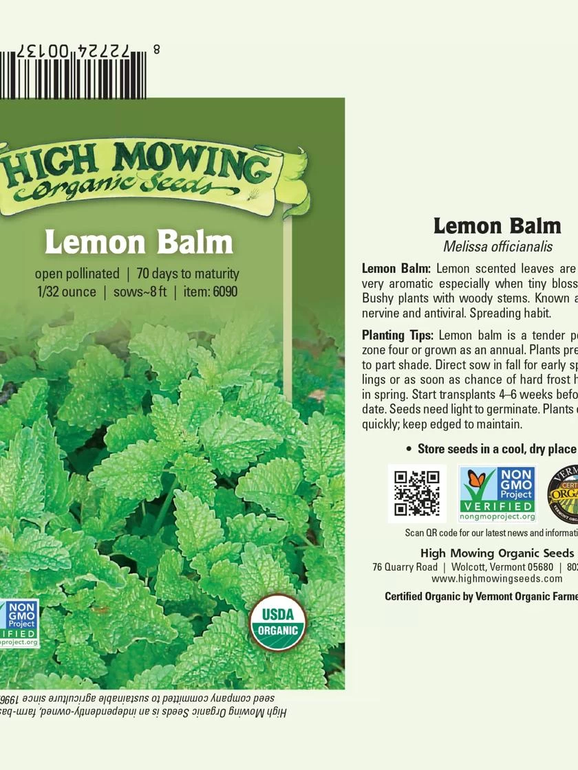 Lemon Balm Organic Seeds 4 Lemon Balm Organic Seeds - Image 2