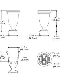 Ellington Self-Watering Urn Planter, 24" -Outdoor Garden Care Shop 8600110 11V tif