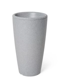 Solar Illuminated Planter Tall Granite, 32" -Outdoor Garden Care Shop 8600183 18724 tif