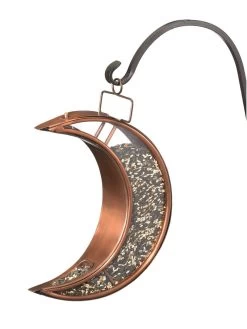Crescent Moon Bird Feeder With Copper Finish -Outdoor Garden Care Shop 8600194 02v