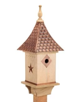 Copper Shingled Roof Bird House 8 Copper Shingled Roof Bird House -Outdoor Garden Care Shop 8600197 02v