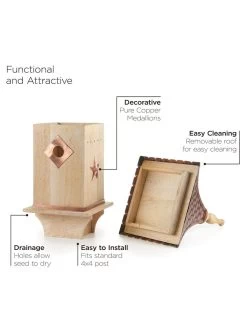 Copper Shingled Roof Bird House 9 Copper Shingled Roof Bird House -Outdoor Garden Care Shop 8600197 03v