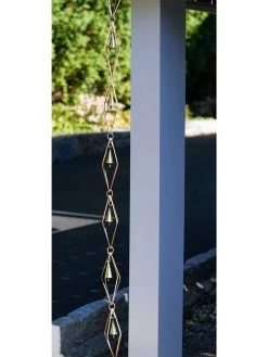 Diamond Pure Copper Rain Chain, 8-1/2' -Outdoor Garden Care Shop 8600205 01v