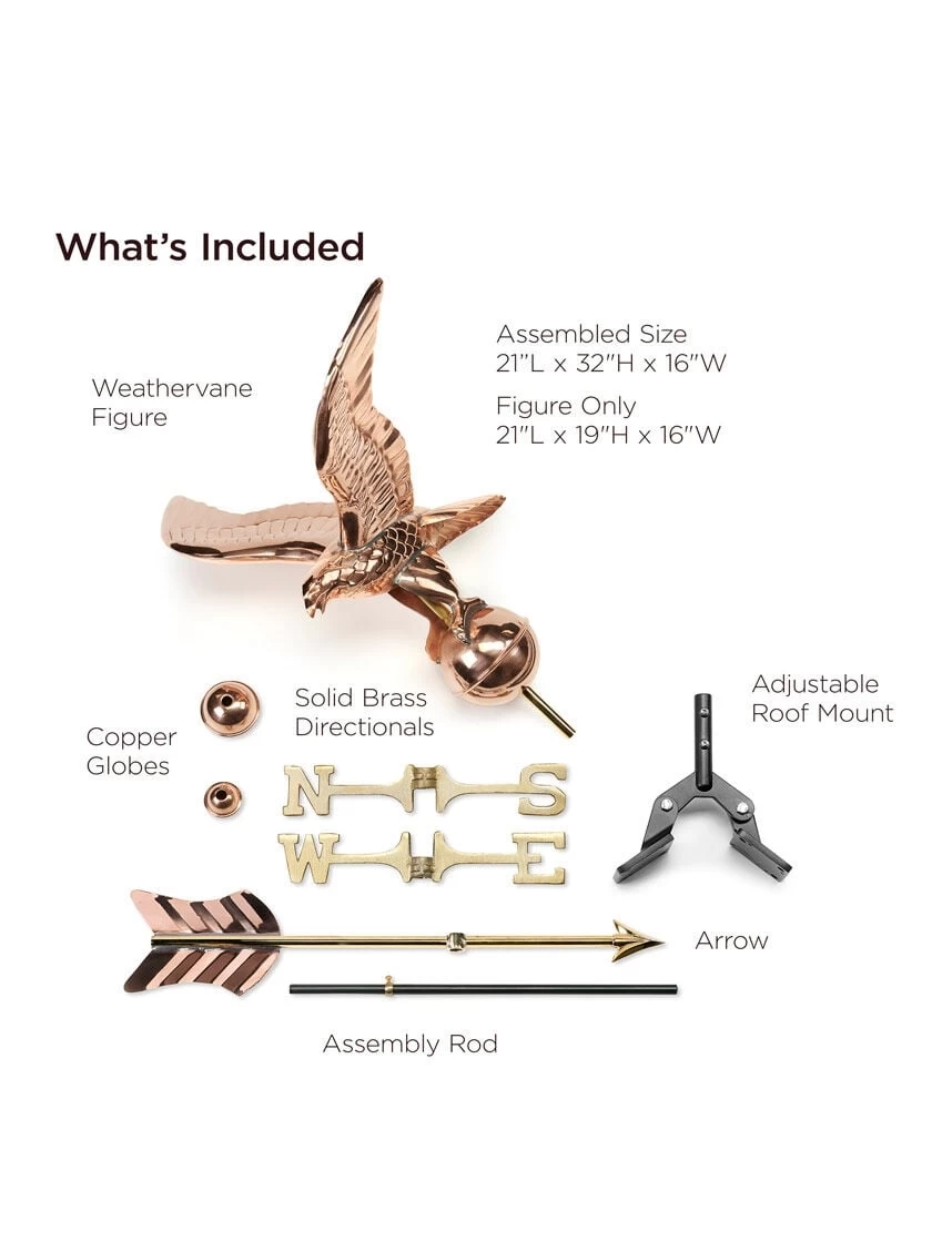 Eagle Cottage Copper Weathervane With Roof Mount 4 Eagle Cottage Copper Weathervane With Roof Mount - Image 2