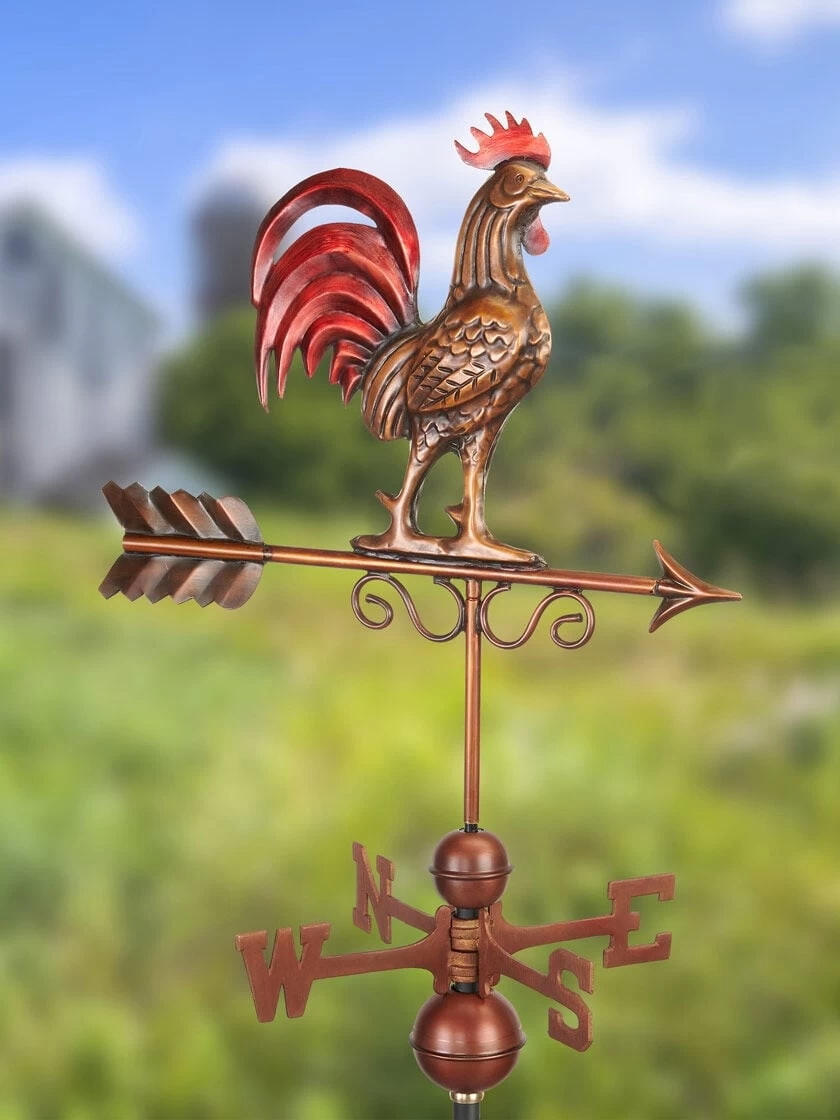 Bantam Rooster Copper Weathervane 3 Bantam Rooster Copper Weathervane