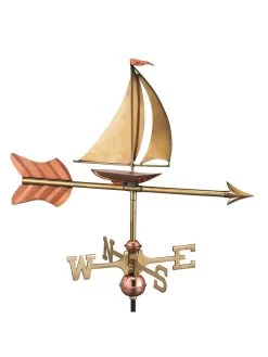 Sailboat Cottage Copper Weathervane With Roof Mount 9 Sailboat Cottage Copper Weathervane With Roof Mount -Outdoor Garden Care Shop 8600347 02v sailboat cottage copper weathervane roof mount