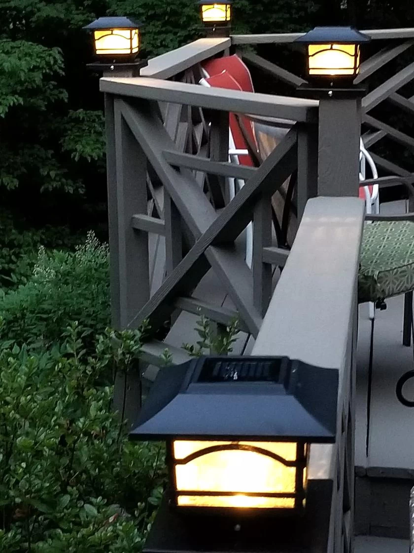 Solar Post Cap Railing Light 2-Pack 3 Solar Post Cap Railing Light 2-Pack