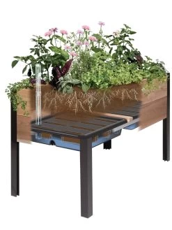 Self-Watering Elevated Planter Box, 2' X 8' -Outdoor Garden Care Shop 8609009 SW insert art 2021 tif 2