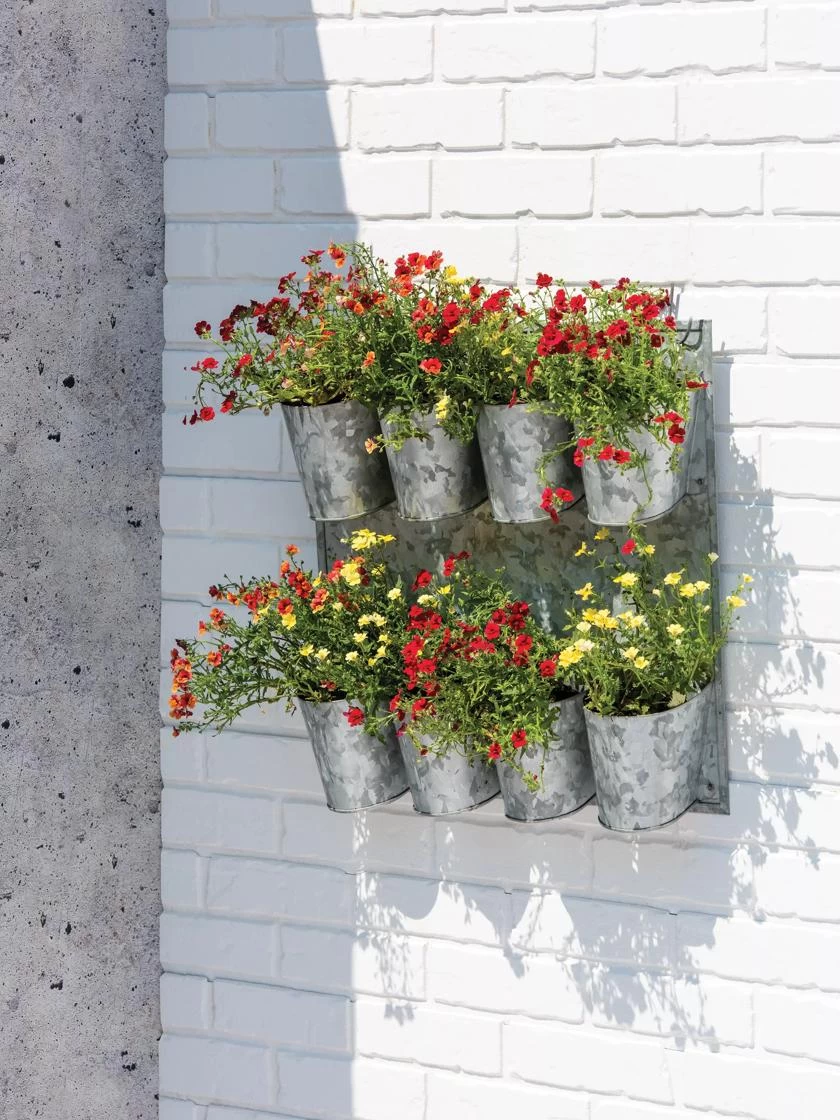 8 Pot Metal Wall Planter 3 8 Pot Metal Wall Planter