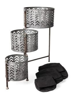 Galvanized Grow Bag Triple Planters With Stand -Outdoor Garden Care Shop 8609180 4817 tif