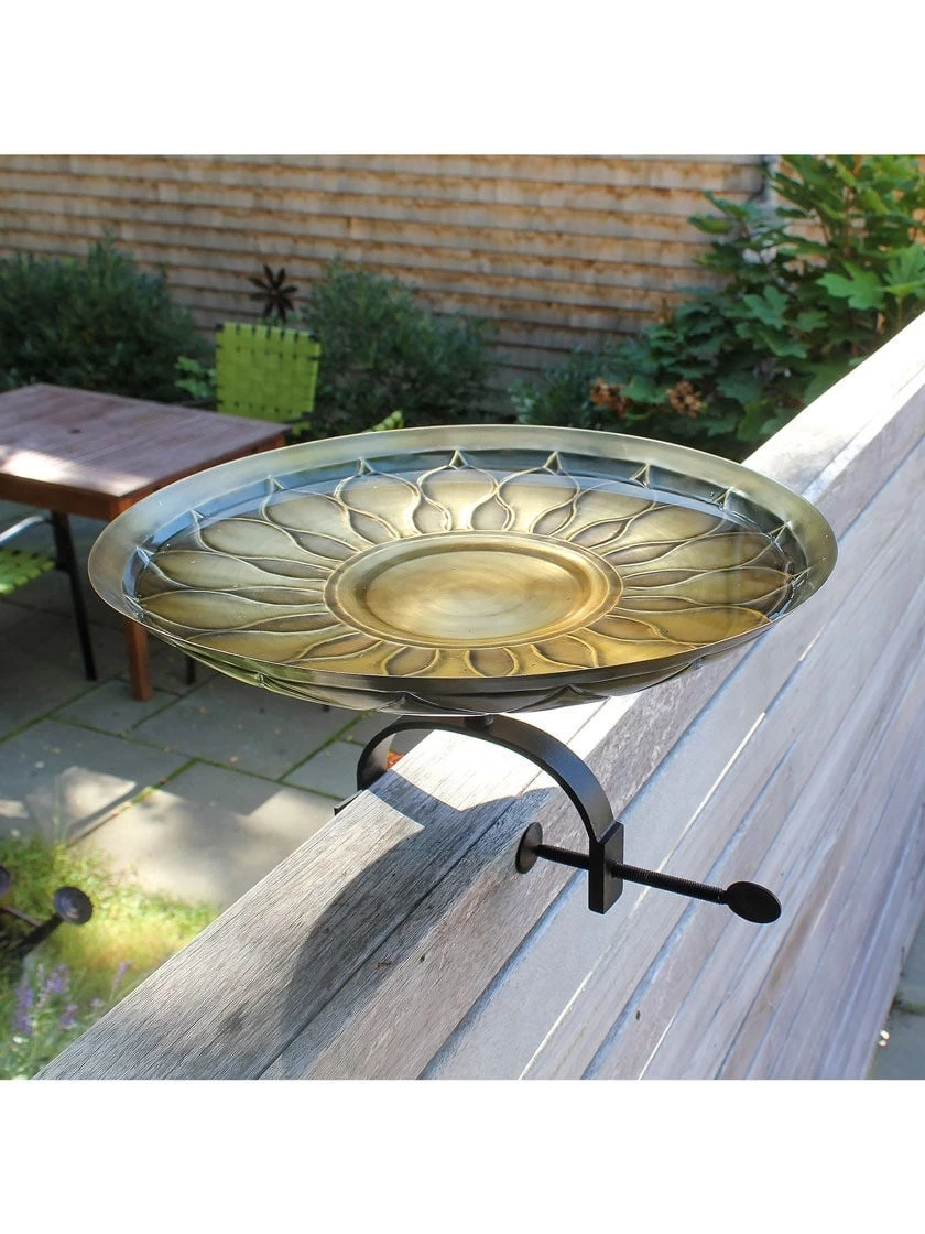 Achla Designs African Daisy Birdbath With Over-the-Rail Bracket 3 Achla Designs African Daisy Birdbath With Over-the-Rail Bracket