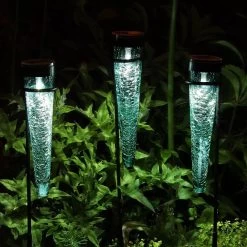 Achla Designs Solar Sparkle Cone With Stakes, Set Of 3 -Outdoor Garden Care Shop 8609357EMGR 08V jpg