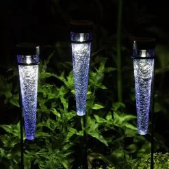 Achla Designs Solar Sparkle Cone With Stakes, Set Of 3 -Outdoor Garden Care Shop 8609357LTBL 11V jpg