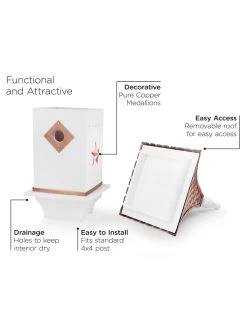 Villa Copper Shingle Bird House -Outdoor Garden Care Shop 8609499 03v