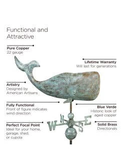 Whale Weathervane -Outdoor Garden Care Shop 8610226 04v