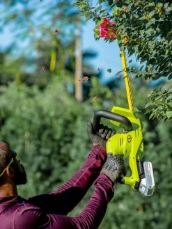 Sun Joe 24V-HT22-LTE 24-Volt ION+ Cordless Hedge Trimmer Kit | 22-Inch | W/ 2.0-Ah Battery And Charger -Outdoor Garden Care Shop 8610657 08v