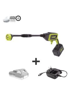 Sun Joe 24V-PP350-LTE 24-Volt ION+ Power Cleaner Kit | W/ 2.0-Ah Battery And Charger | 350 PSI Max | 0.6 GPM Max