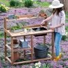 Dynamic Acacia Potting Bench With Soil Reservoir -Outdoor Garden Care Shop 8611009 4132 1