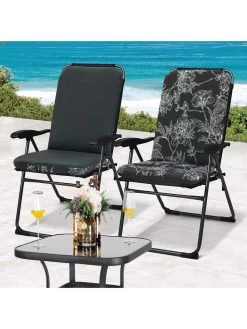 Outdoor Decor™ Seat Pad High Back Cushions, 20" X 45" -Outdoor Garden Care Shop 8611125 102v bkf outdoor seat pad high back cushions 20x45 black flowers