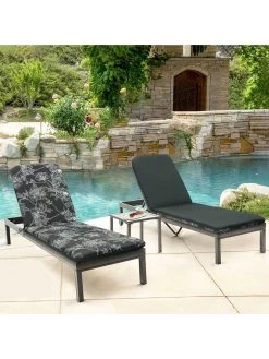 Outdoor Decor™ Chaise Lounge Cushions, 22" X 73" -Outdoor Garden Care Shop 8611127 104v bkf outdoor chaise lounge cushion 22x73 black flowers