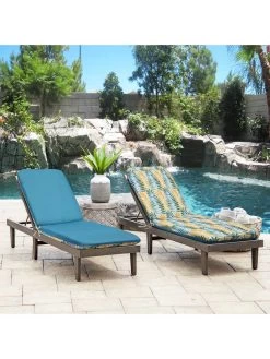 Outdoor Decor™ Chaise Lounge Cushions, 22" X 73" -Outdoor Garden Care Shop 8611127 200v aqua outdoor chaise lounge cushion 22x73 turqoise flowers