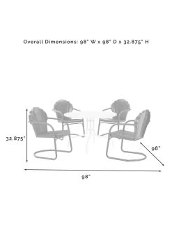 Crosley Tulip 5-piece Outdoor Dining Set 31 Crosley Tulip 5-piece Outdoor Dining Set -Outdoor Garden Care Shop 8611578 07v