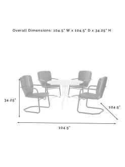 Crosley Ridgeland 5-piece Outdoor Dining Set -Outdoor Garden Care Shop 8611579 06v