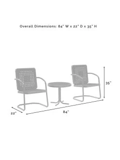 Crosley Bates 3-piece Outdoor Dining Chair Set -Outdoor Garden Care Shop 8611583 08v