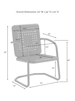 Crosley Bates 3-piece Outdoor Dining Chair Set -Outdoor Garden Care Shop 8611583 09v