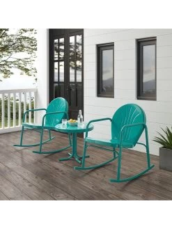 Crosley Griffith 3-piece Outdoor Rocking Chair Set -Outdoor Garden Care Shop 8611588 tu 24v
