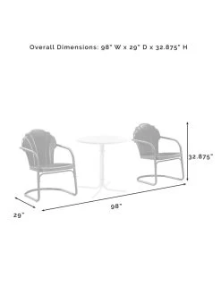 Crosley Tulip 3-piece Outdoor Bistro Set -Outdoor Garden Care Shop 8611591 09v